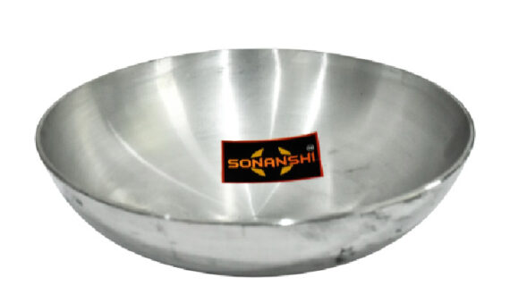 Sonanshi Aluminium Kadai/Frying Pan for Cooking, Aluminium Fry Kadhai/Pan for Kitchen (Without Handle)