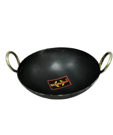 Sonanshi Iron/Loha/Lokhand Black Premium Durable Kadhai for Cooking with Handle 10 Inches