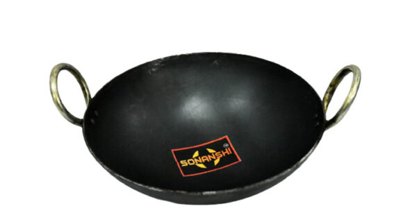 Sonanshi Iron/Loha/Lokhand Black Premium Durable Kadhai for Cooking with Handle 10 Inches