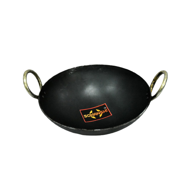 Sonanshi Iron/Loha/Lokhand Black Premium Durable Kadhai for Cooking with Handle 10 Inches