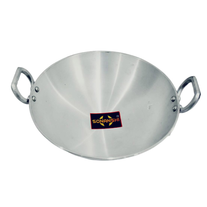 Sonanshi Aluminium Kadai/Frying Pan for Cooking