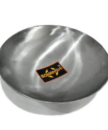 Sonanshi Heavy Pure Iron/Loha Deep Fry Kadhai|Silver - 10 Inches Without Handle