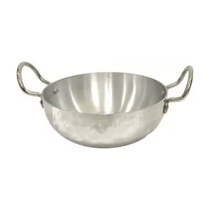 Sonanshi Induction and Gas Stove Base Aluminium Kadhai with Stainless Steel Handle