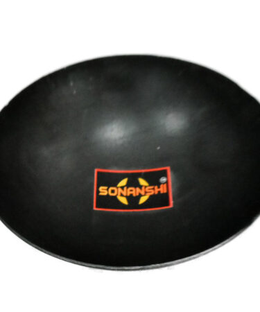 Sonanshi Pure Iron/Loha Deep Fry Kadhai|Black - 10 Inches Without Handle