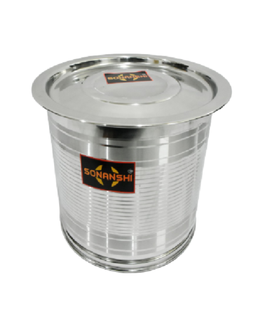 Sonanshi Stainless Steel Atta Tanki/ Container/Box/Drum/Pawali/Tanki with Lid