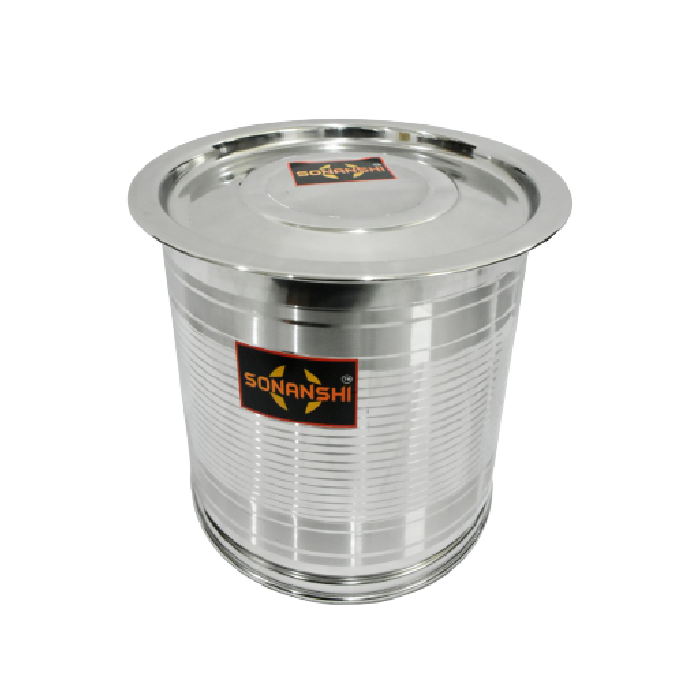 Sonanshi Stainless Steel Atta Tanki/ Container/Box/Drum/Pawali/Tanki with Lid