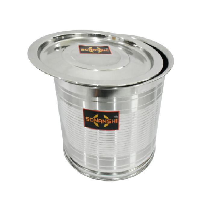 Sonanshi Stainless Steel Atta Tanki/ Container/Box/Drum/Pawali/Tanki with Lid