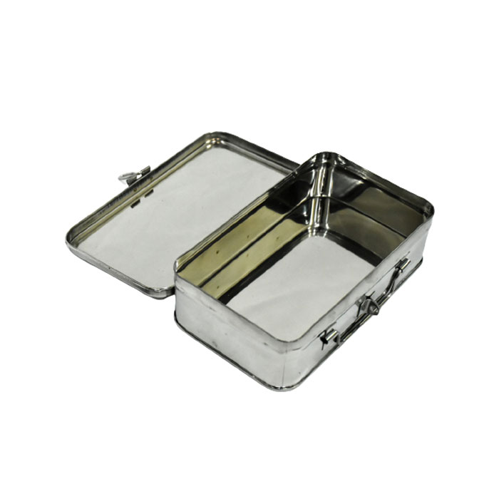 Sonanshi Stainless Steel Bank Locker Box / Cash Box / Jewellery Box - Rectangle Shape (Size: 7.5 x 4.5 x 2.5 Inches)