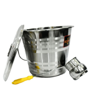 Sonanshi Stainless Steel Jointless Leak Proof Water Bucket(with LID) & Water Dispenser Ladle