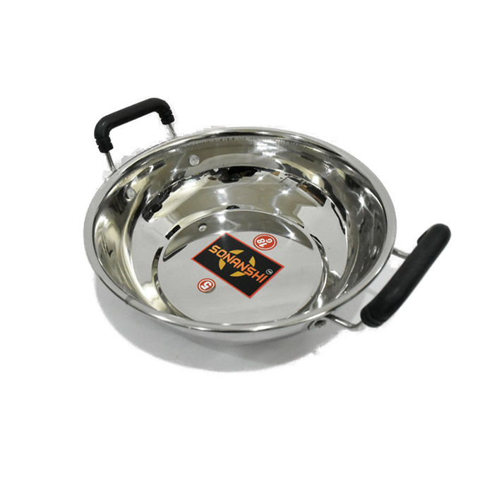 Sonanshi Stainless Steel Kadhai for Cooking/Frying (Induction Bottom)