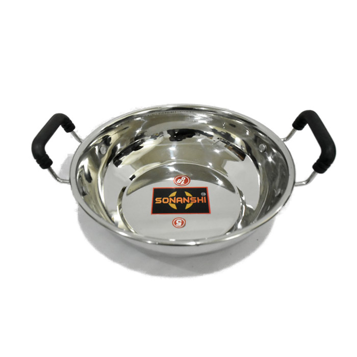 Sonanshi Stainless Steel Kadhai for Cooking/Frying (Induction Bottom)