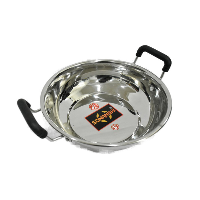 Sonanshi Stainless Steel Kadhai for Cooking/Frying (Induction Bottom)