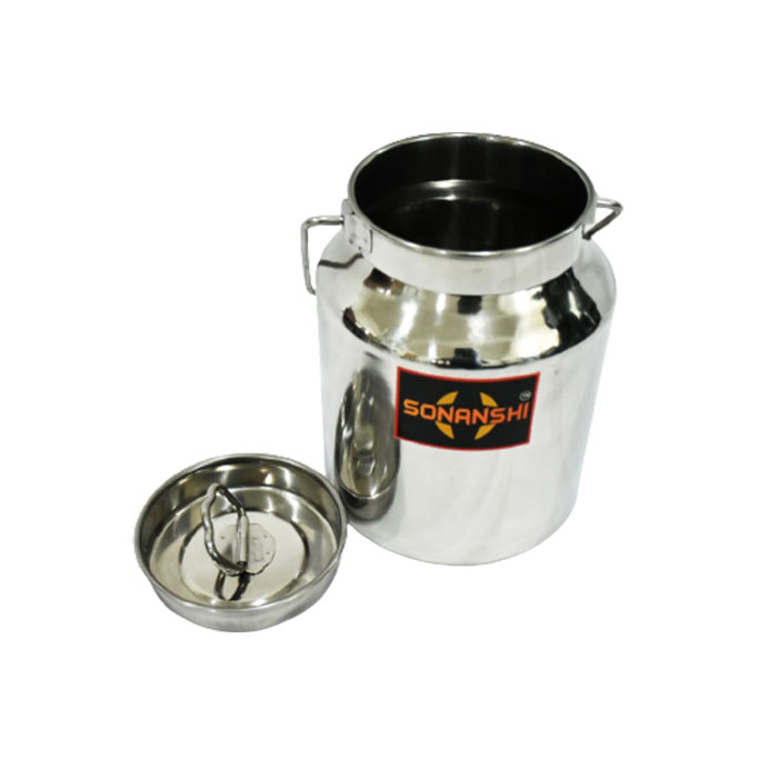 sonanshi Stainless Steel Jointless Milk Can/Milk Barni/Milk Pot/Oil Can (with Lid)