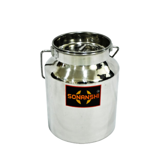 sonanshi Stainless Steel Jointless Milk Can/Milk Barni/Milk Pot/Oil Can (with Lid)