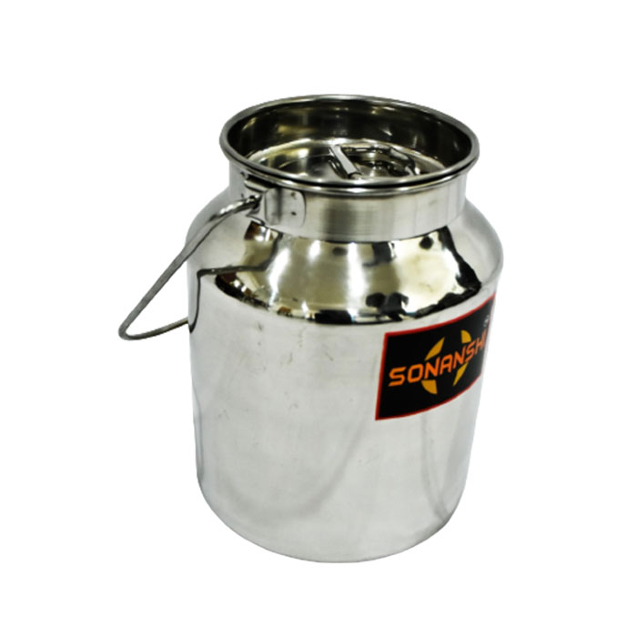 sonanshi Stainless Steel Jointless Milk Can/Milk Barni/Milk Pot/Oil Can (with Lid)