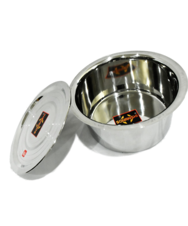 Sonanshi Stainless Steel Bhagona/Patila/Tapeli/Handi with LID