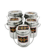 Sonanshi Steel Milk/Ghee/Oil/Water Container with LID (Silver)