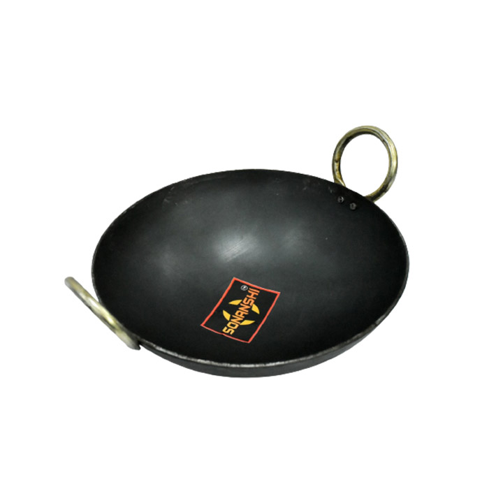 Sonanshi Iron/Loha/Lokhand Black Premium Durable Kadhai for Cooking with Handle 10 Inches