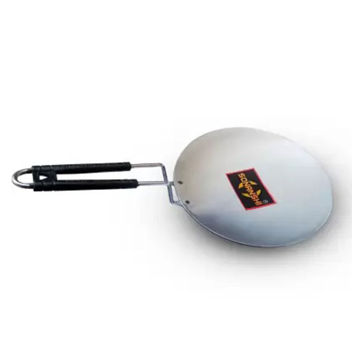 Sonanshi Pure Iron/Loha Roti/Chapati Tawa 9.5 Inches Silver with PVC Handle