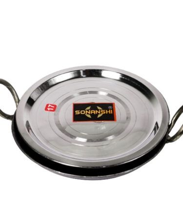 Sonanshi Iron/Loha/Lokhand Black Kadhai for Cooking on Stove/Induction(10.5 inches Dia) with Stainless Steel LID