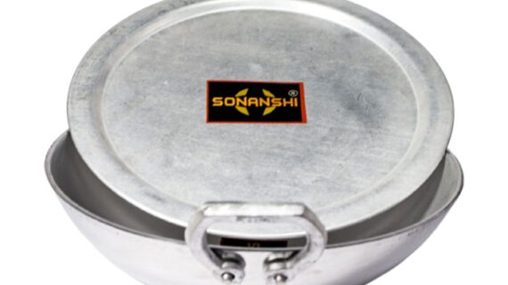 Sonanshi Aluminium Kadai/Frying Pan for Cooking/Tadka/Frying with LID