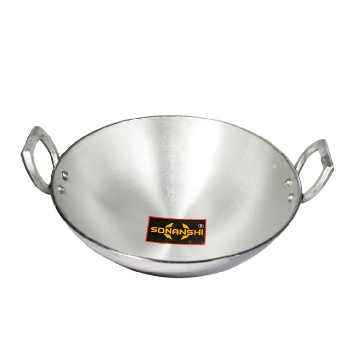 Sonanshi Aluminium Kadai/Frying Pan for Cooking/Tadka/Frying with LID