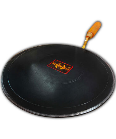 Sonanshi Black Dosa Tawa Pure Iron with Wooden Handle Especially Designed for Dosa/Uttpam/South Indian Dishes (12 Inch Dia)