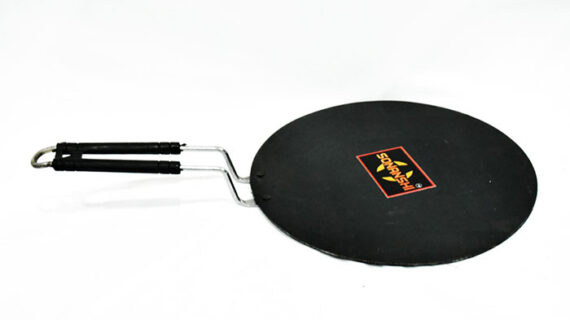 Sonanshi Black Dosa Tawa Pure Iron with Handle Especially Designed for Dosa/Uttpam/South Indian Dishes 12 Inches Diameter(Flat)