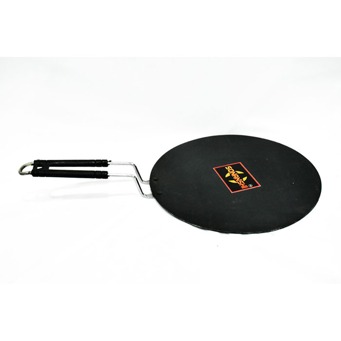 Sonanshi Black Dosa Tawa Pure Iron with Handle Especially Designed for Dosa/Uttpam/South Indian Dishes 12 Inches Diameter(Flat)