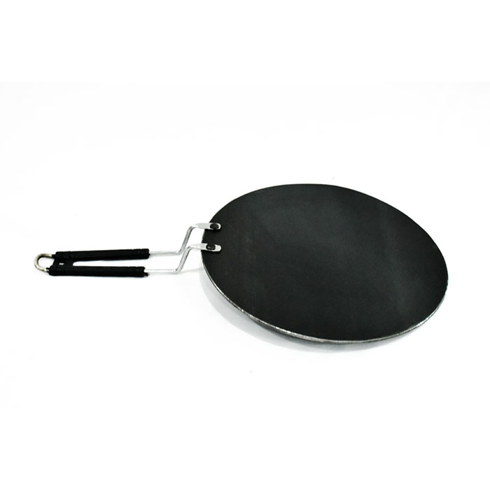 Sonanshi Black Dosa Tawa Pure Iron with Handle Especially Designed for Dosa/Uttpam/South Indian Dishes 12 Inches Diameter(Flat)