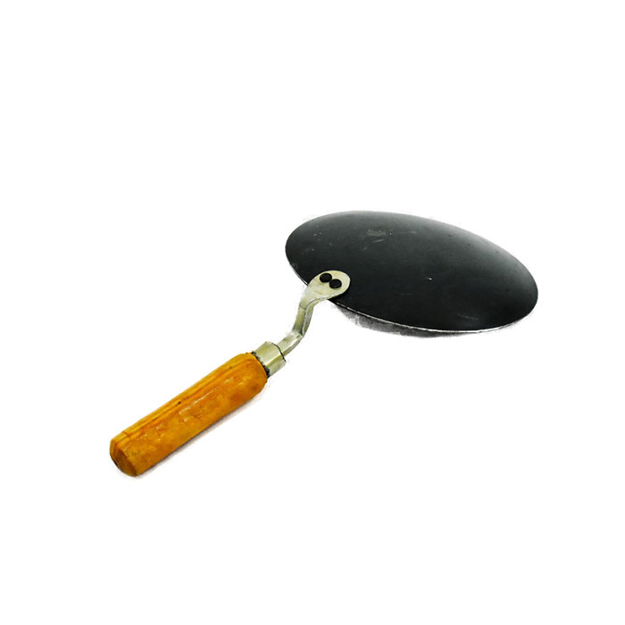 Sonanshi Pure Iron/Loha Roti/Chapati Tawa/Frying pan 9.5 Inches Black with Wooden Handle (Handle Color May Vary)