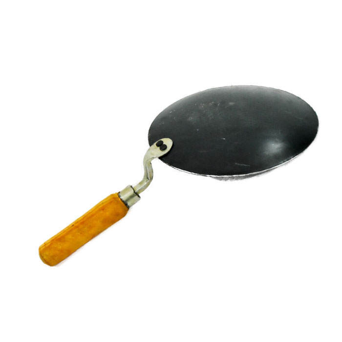 Sonanshi Pure Iron/Loha Roti/Chapati Tawa/Frying pan 9.5 Inches Black with Wooden Handle (Handle Color May Vary)