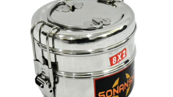 Sonanshi Stainless Steel Food Grade Lunch Box | Traditional Tiffin Box for School/Office