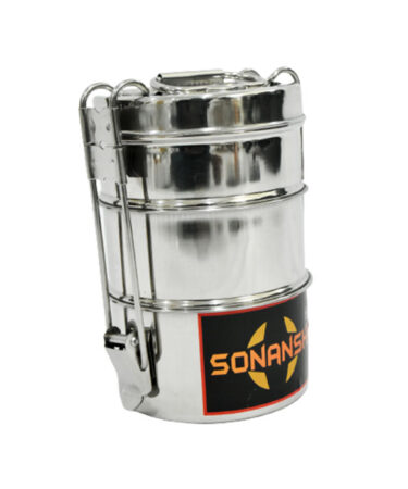 Sonanshi Stainless Steel Food Grade Lunch Box | Traditional Tiffin Box for School/Office