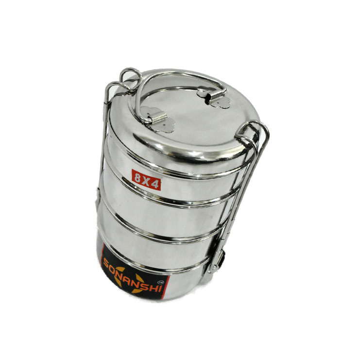 Sonanshi Stainless Steel Food Grade Lunch Box | Traditional Tiffin Box for School/Office