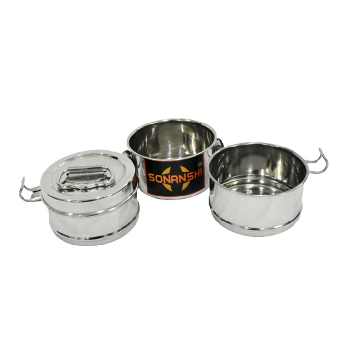 Sonanshi Stainless Steel Food Grade Lunch Box | Traditional Tiffin Box for School/Office