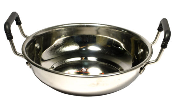 Sonanshi Stainless Steel Induction Compatible Kadhai for Cooking/Frying with LID
