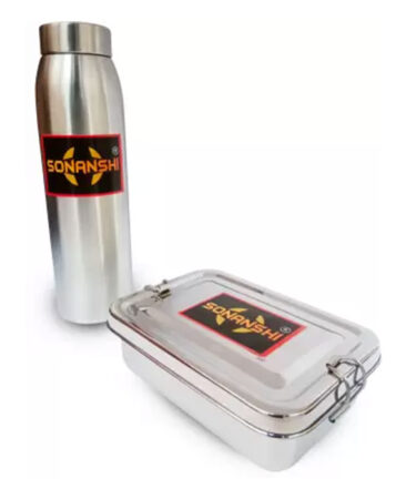 Sonanshi Stainless Steel Lunch Box with Water Bottle for School/Office