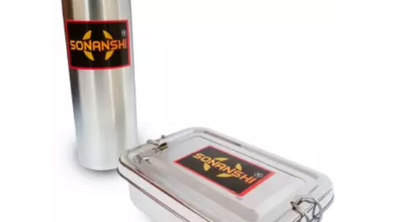 Sonanshi Stainless Steel Lunch Box with Water Bottle for School/Office