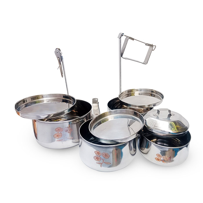Sonanshi Stainless Steel Pyramid Shape Tiffin/Carrier for Office/College/School