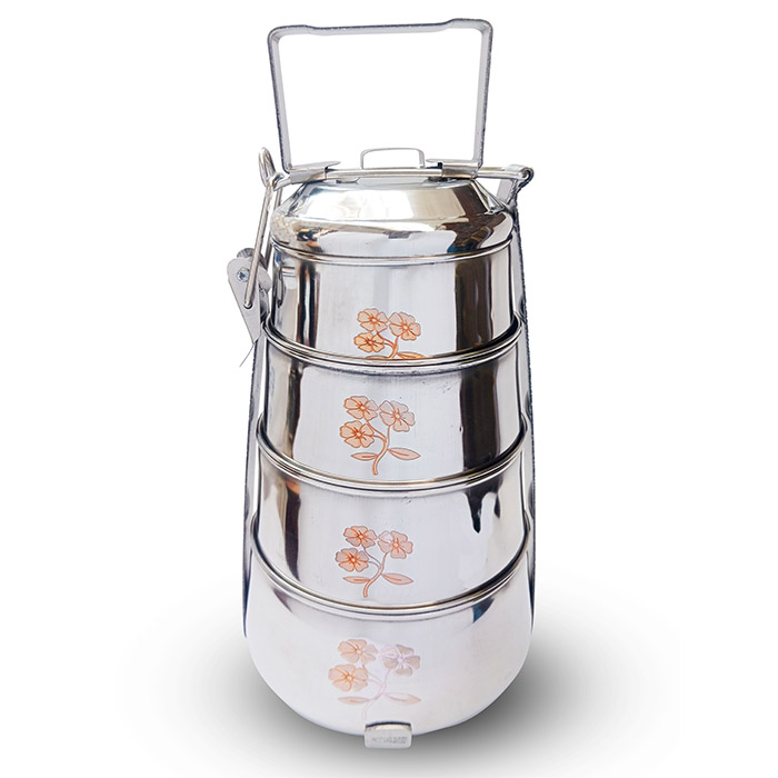 Sonanshi Stainless Steel Pyramid Shape Tiffin/Carrier for Office/College/School