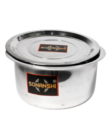 Sonanshi Stainless Steel Round Bottom Handi/Patila/Bhagona/Tapeli/Pot Without LID