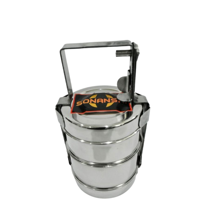 Sonanshi Stainless Steel Traditional Indian Tiffin Carrier l Lunch Boxes for School/Office/College (2 Tier)