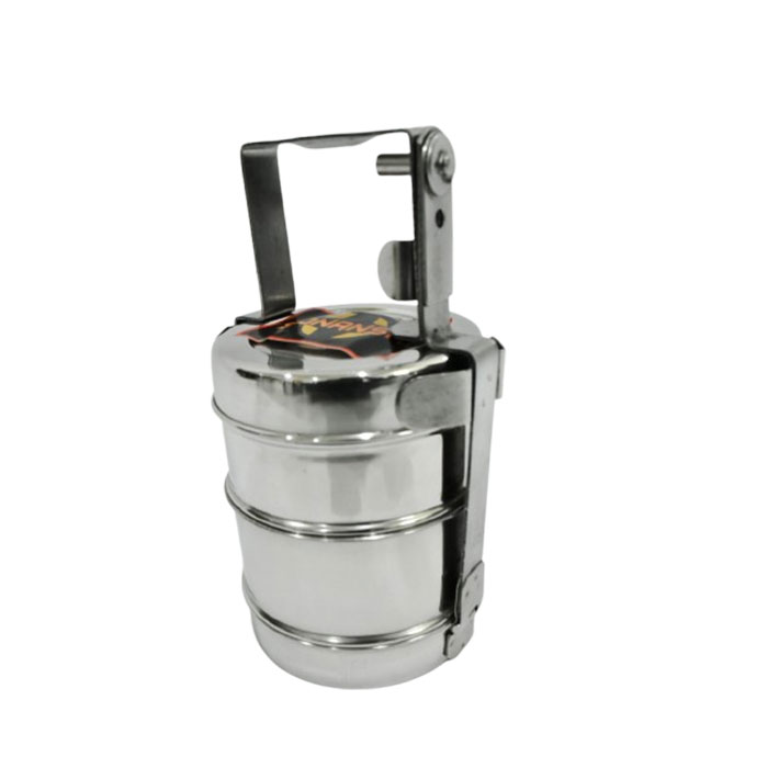 Sonanshi Stainless Steel Traditional Indian Tiffin Carrier l Lunch Boxes for School/Office/College (2 Tier)