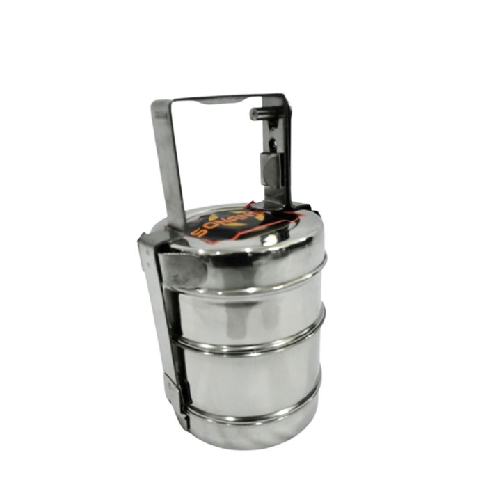 Sonanshi Stainless Steel Traditional Indian Tiffin Carrier l Lunch Boxes for School/Office/College (2 Tier)
