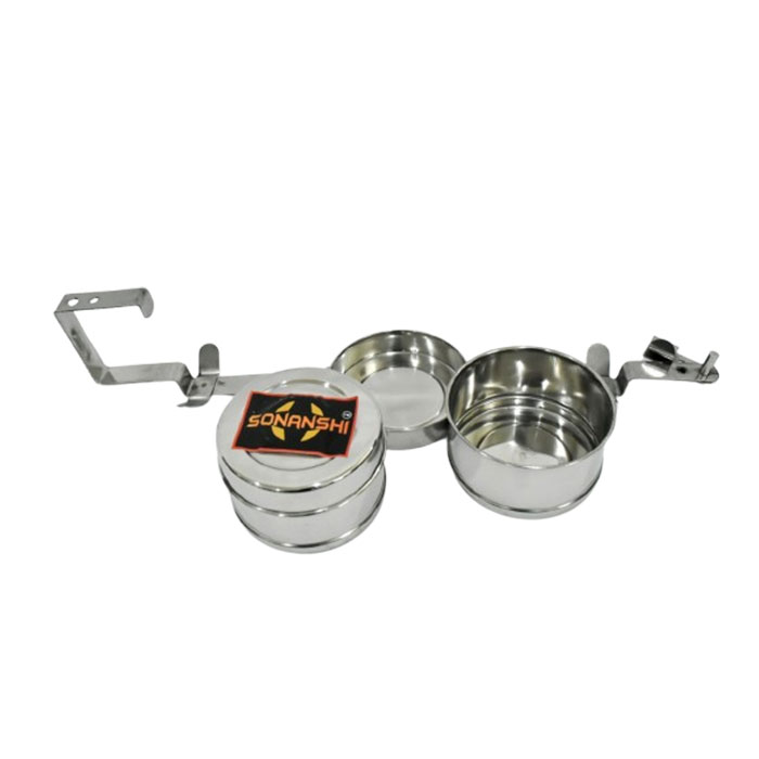 Sonanshi Stainless Steel Traditional Indian Tiffin Carrier l Lunch Boxes for School/Office/College (2 Tier)