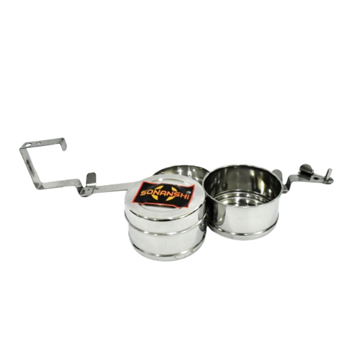 Sonanshi Stainless Steel Traditional Indian Tiffin Carrier l Lunch Boxes for School/Office/College (2 Tier)