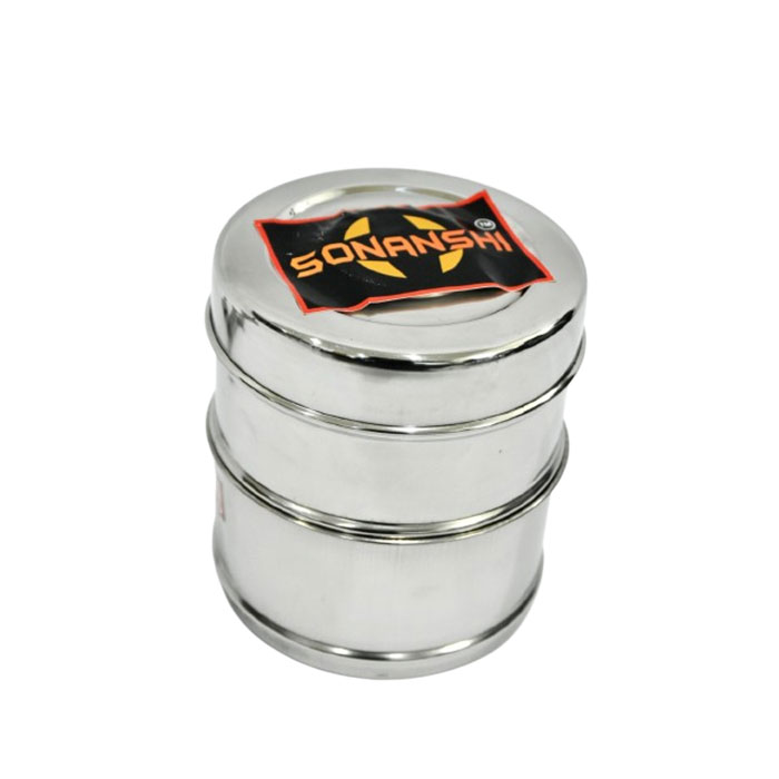 Sonanshi Stainless Steel Traditional Indian Tiffin Carrier l Lunch Boxes for School/Office/College (2 Tier)